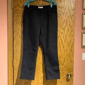 Black JJill mid rise straight leg jeans, size 12